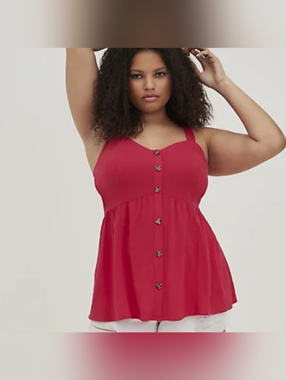 Torrid Hot Pink Sleeveless Corsett Back Button Top Size 3(3x)